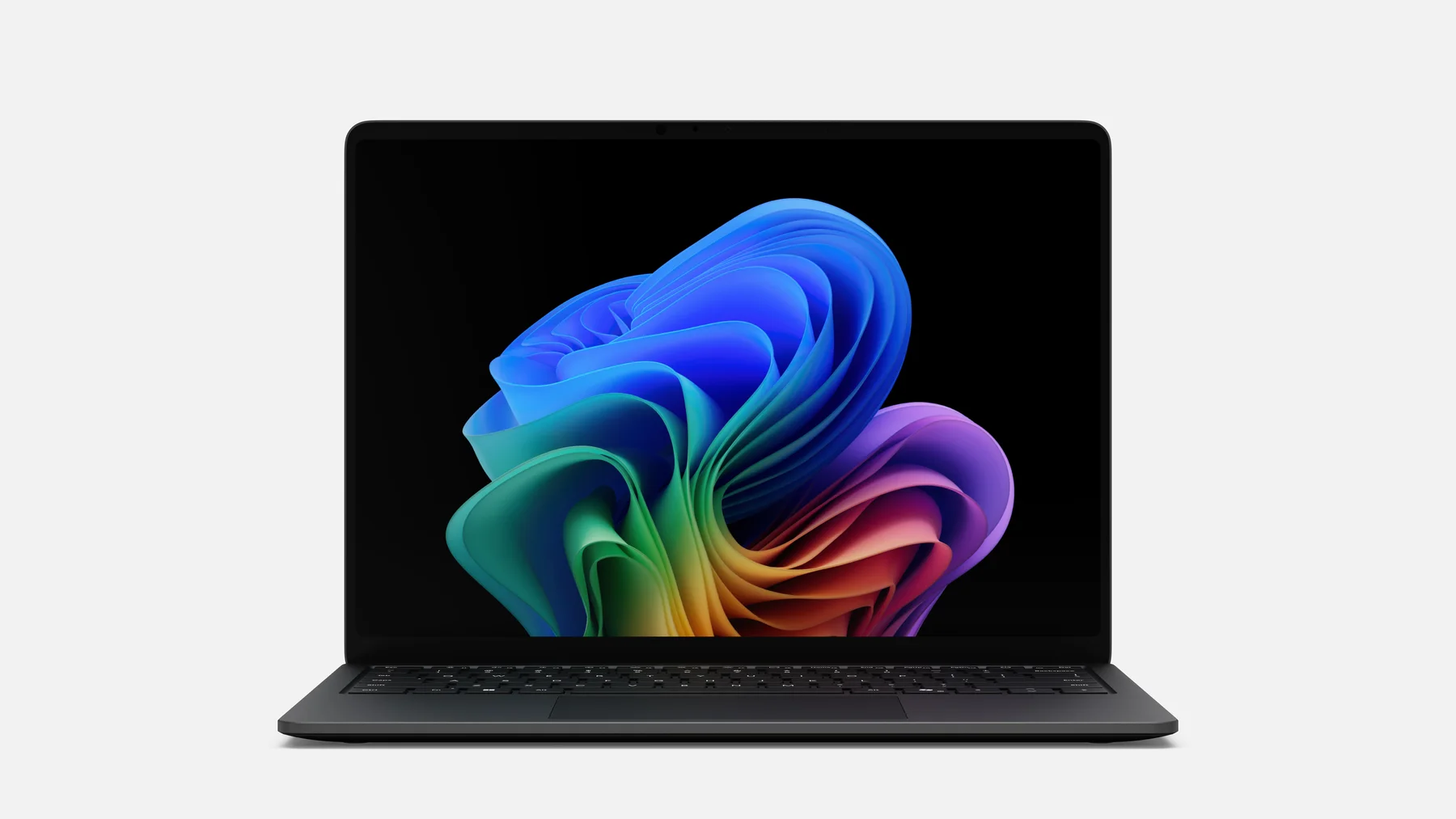 Black Microsoft Surface Laptop viewed from the front